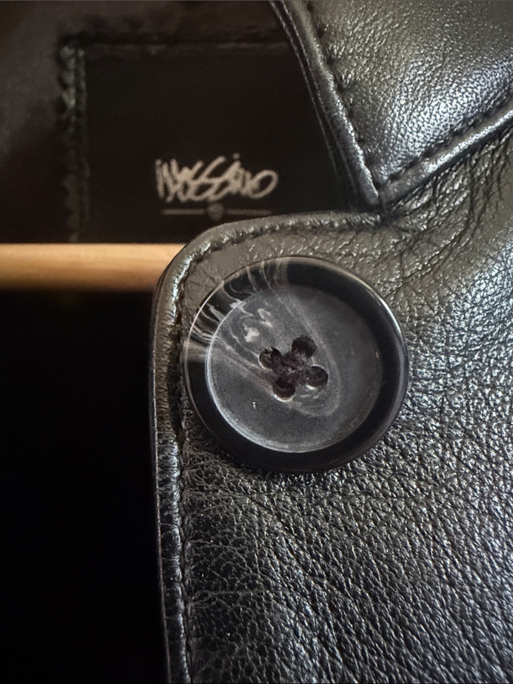Women’s Mossimo Supply Co. Black Leather Button-Front Jacket medium - Picture 5 of 5